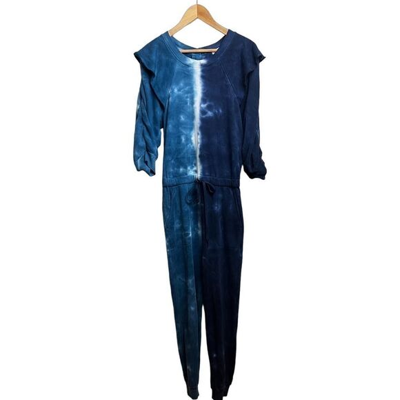 Something Navy Meghan Ruffle Tie Dye Jumpsuit Sz. XS - Picture 4 of 8